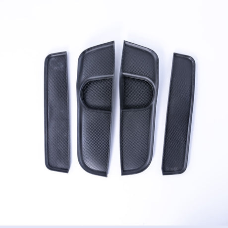 Para VW T6 Camper Transporter Inserciones de goma en el bolsillo de la puerta - Juego de alfombrillas negras, ajuste directo