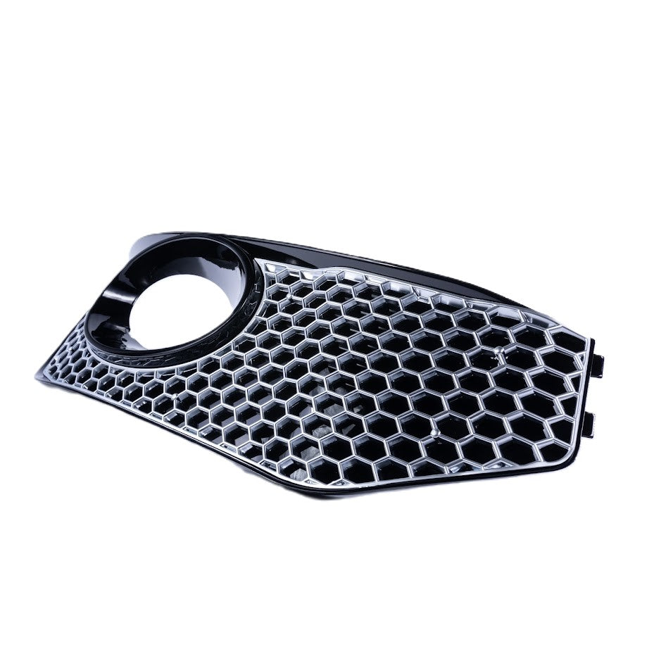 For VW T5 .1 Honeycomb Sport-Line Front Spoiler Foglight Trims (Matte Chrome)