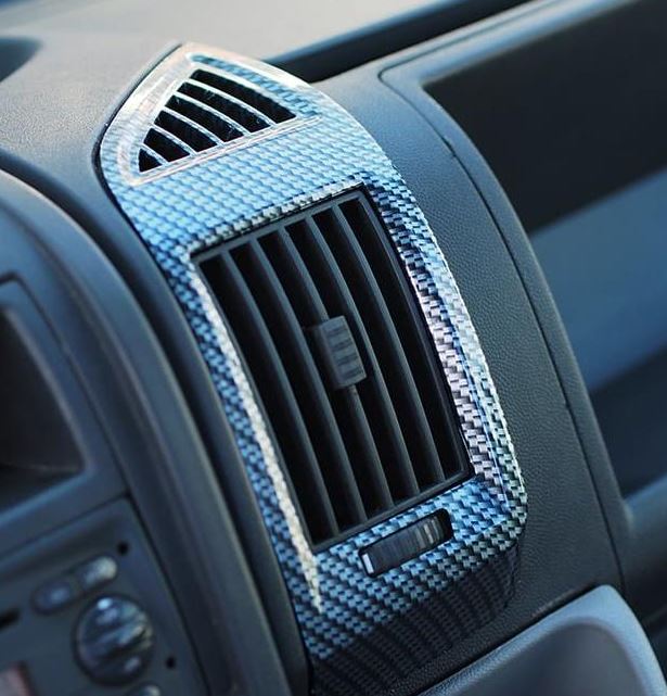 For Fiat Ducato, Peugeot Boxer, Citroën Jumper Dashboard Air Vent (Silver Carbon)