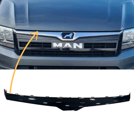 Pour fourgonnette MAN TGE Calandre sans logo – Noir Brillant