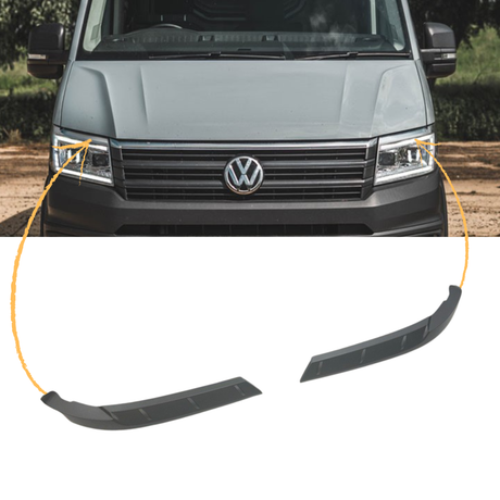 Pour nouveau VW Crafter Headlight Garniture de sourcil – Hammerite - Accessoire de style Van by Van-X