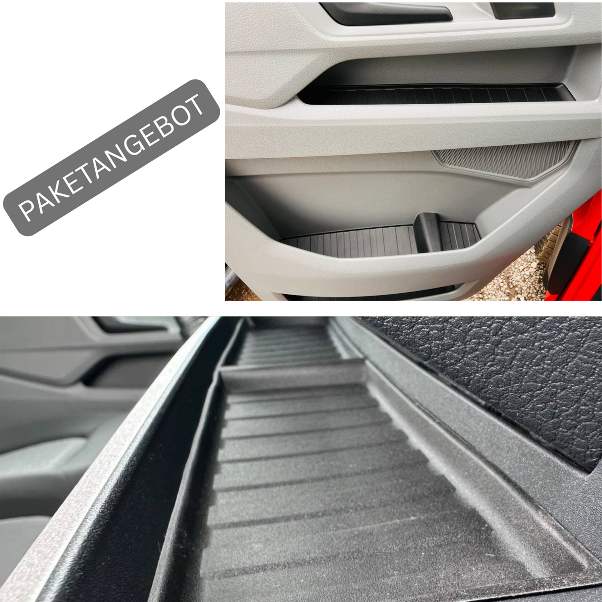 Pour VW Crafter / MAN TGE New Shape Interior Bundle Tapis en caoutchouc - Noir | Van-X