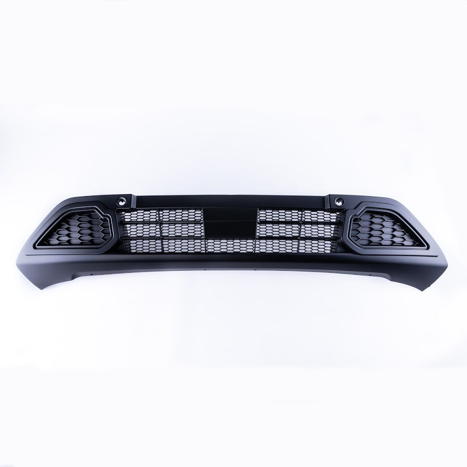 Pour ensemble de grille en nid d'abeille Ford Transit Custom - Haut noir brillant et bas noir mat - Prêt à installer.