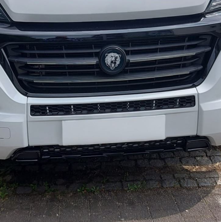 Para el Peugeot Boxer Pack de parrilla frontal de panal de abela 2 piezas - Negro brillante | Van-X
