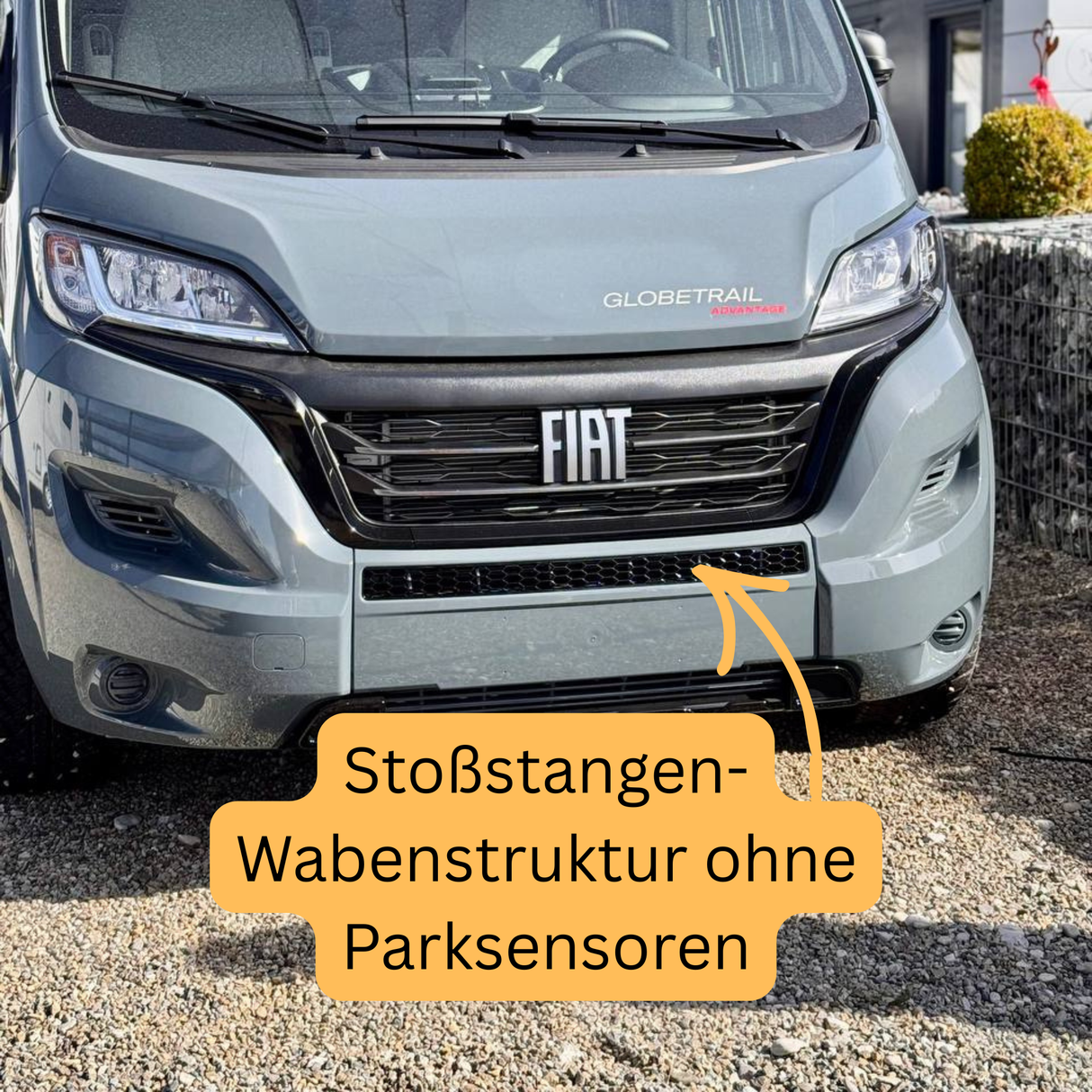 Citroën Jumper Stoßfänger Wabengitter ohne Parksensoren – Glänzend Schwarz