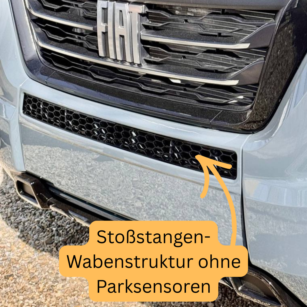 Citroën Jumper Stoßfänger Wabengitter ohne Parksensoren – Glänzend Schwarz