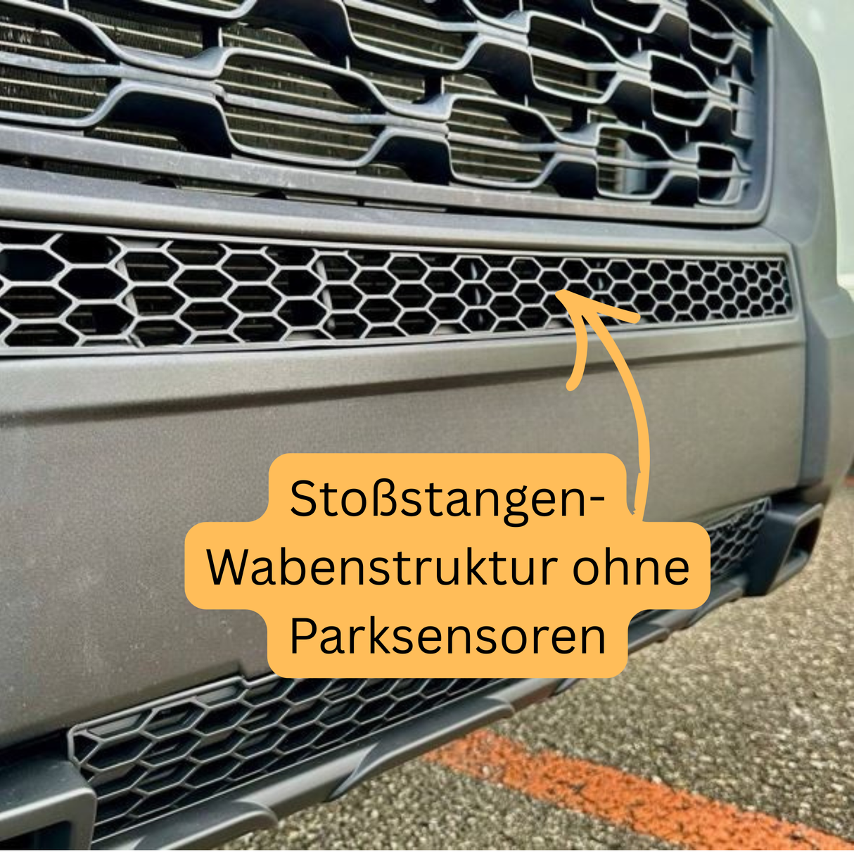Peugeot Boxer Stoßfänger Wabengitter ohne Parksensoren – Matt Schwarz