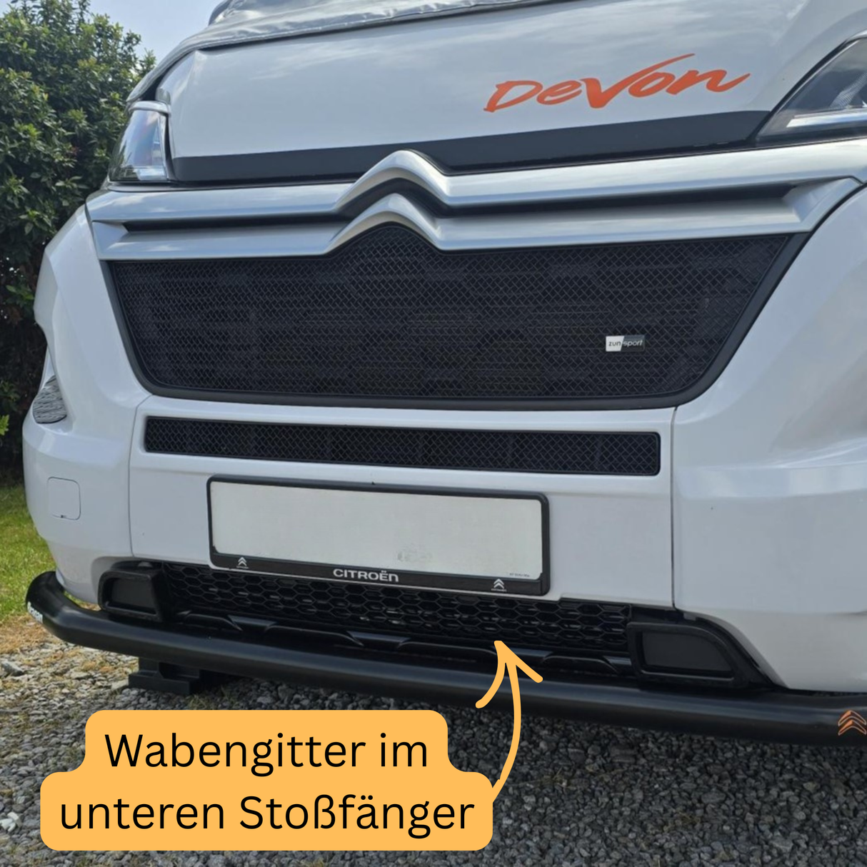 Citroën Jumper unterer Stoßstangen-Waben-Kühlergrill - Glänzend Schwarz