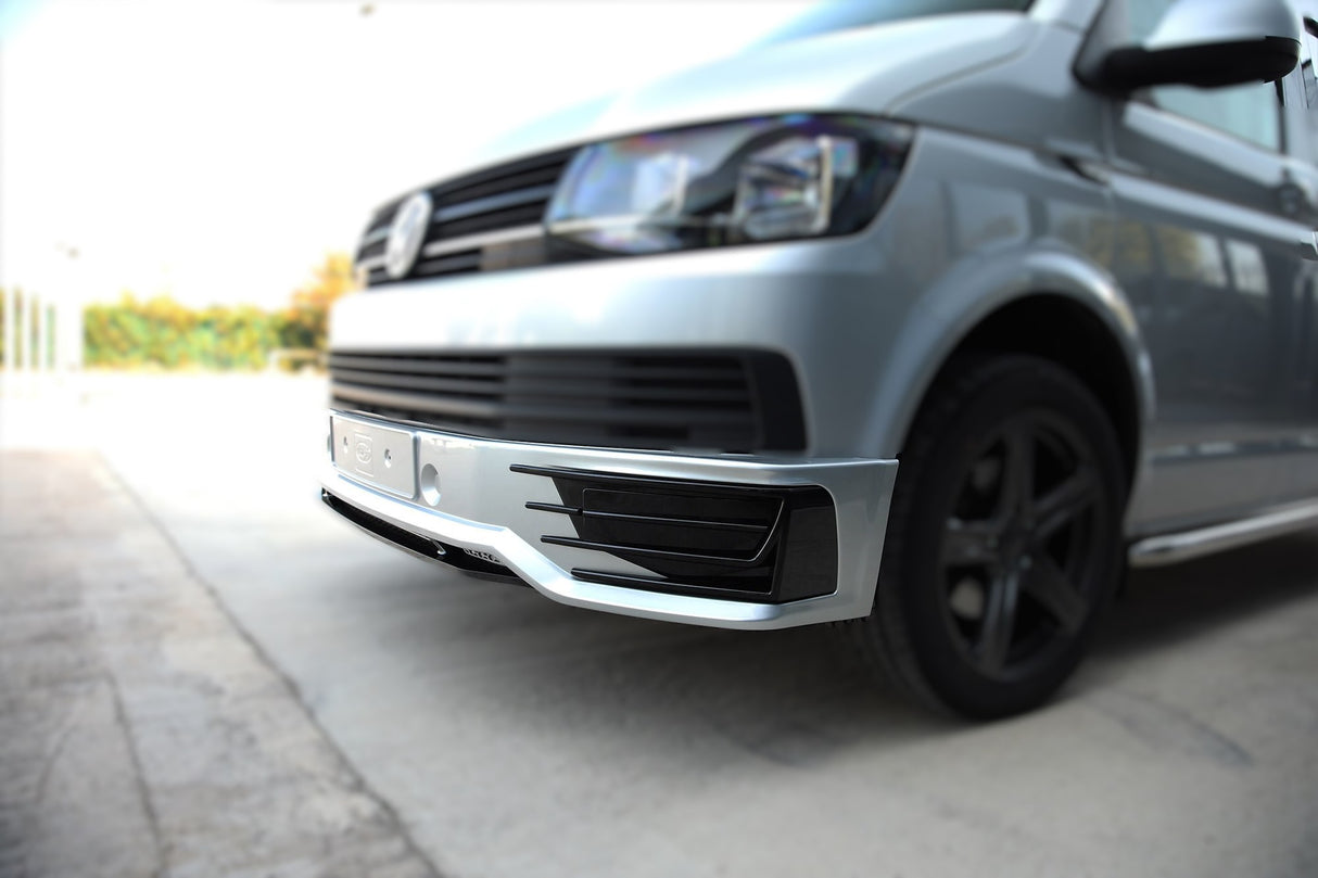 For VW T6 Transporter Front Bumper Sportline Style Spoiler + Splitter Painted and ready to fit