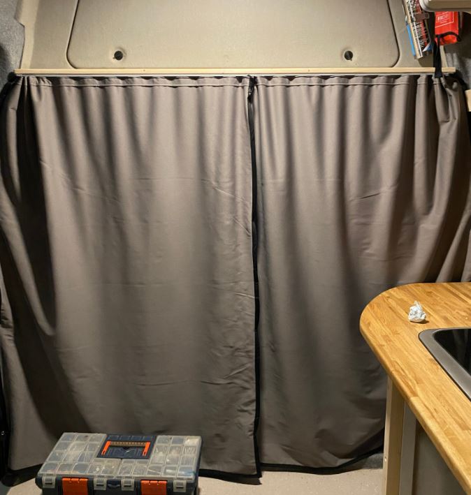 Novedad para Citroën Relay Autocaravana, furgoneta camper, cortina divisoria maxi-cabina Premium con raíl
