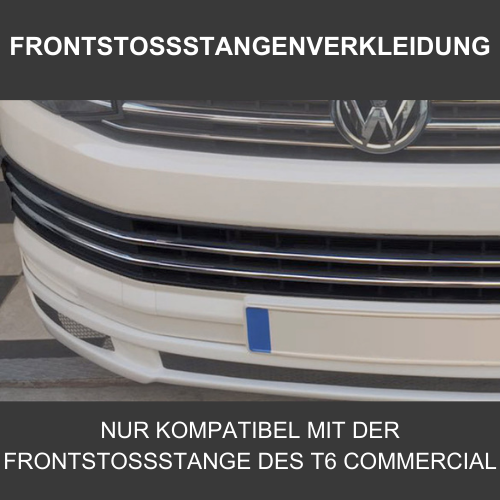 For VW T6 Transporter Front Bumper Trim Stainless Steel