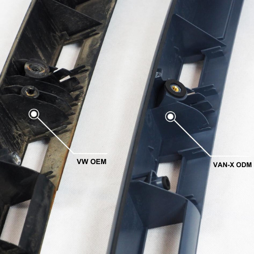 For VW T6 Barn Door Rear Number Plate Unit – Deep Black Painted and Ready to Fit