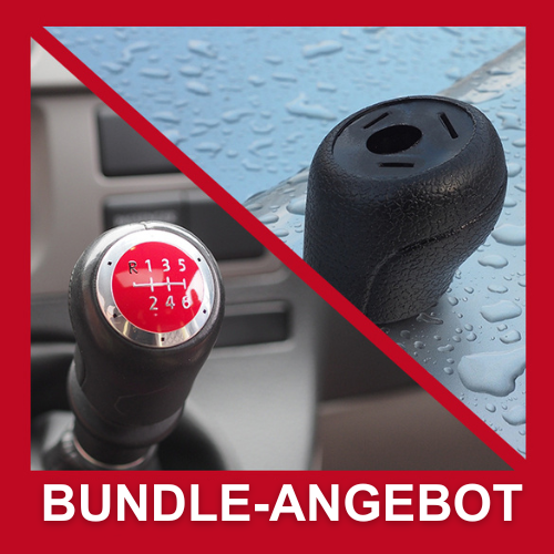 For VW T5, T6 Rubber Gear Knob + Knob Cap Bundle