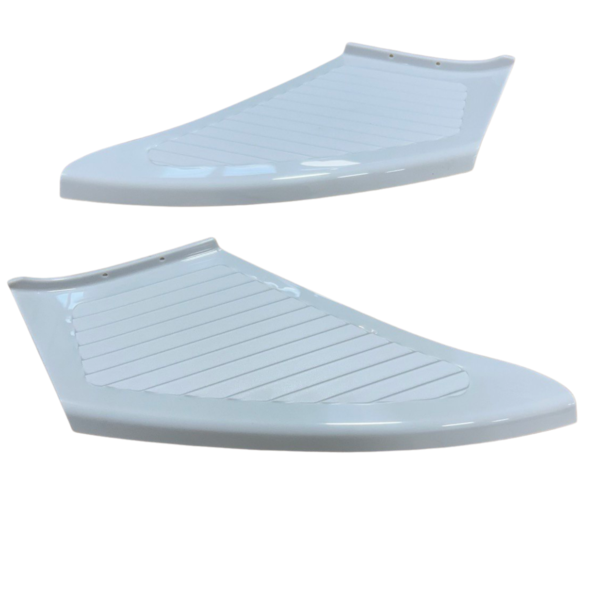 For Fiat Ducato Front Bumper Foot Plate Protectors – White, Set of 2 | Van-X