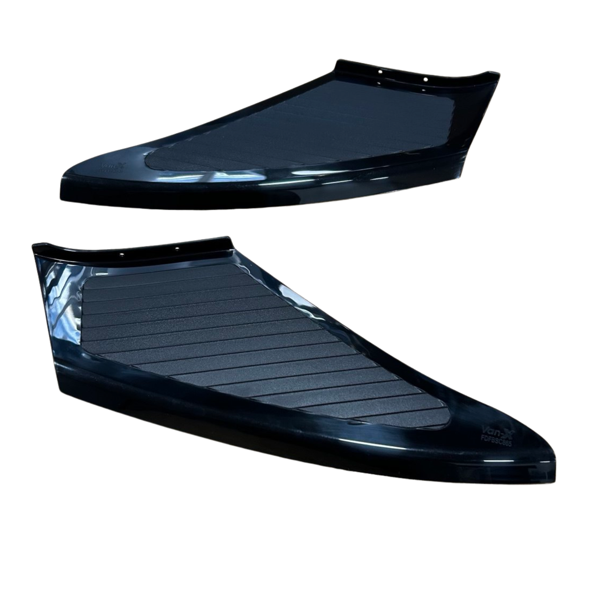 Für Fiat Ducato vordere Stoßfänger-Fußschutzplatten – Schwarz, Set aus 2 | Van-X