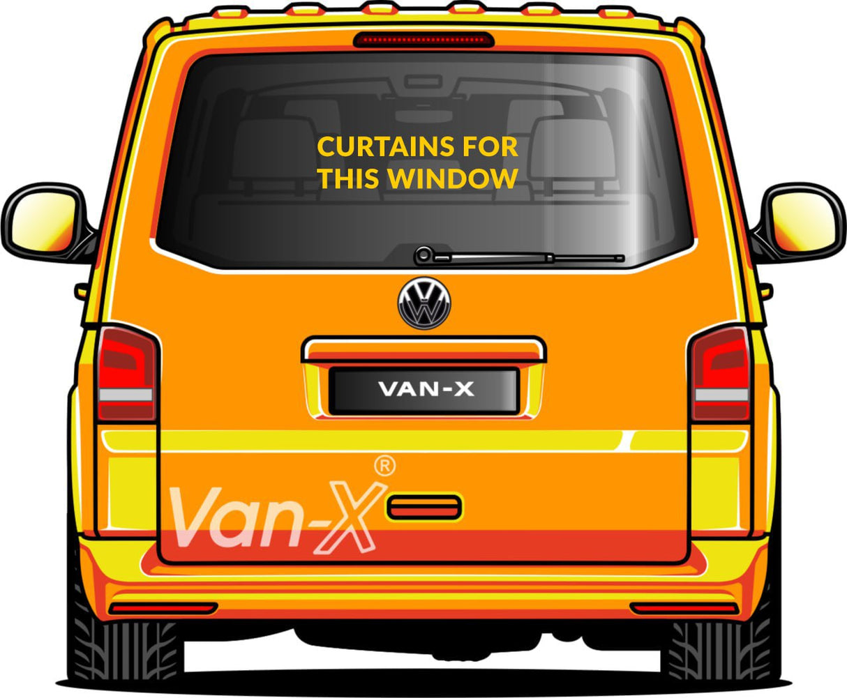 For VW T5 Transporter Van Conversion Premium Curtains Van-X - Black/Blue