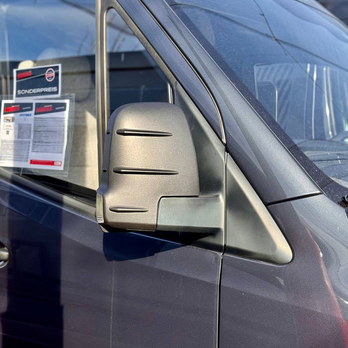 Per Mercedes Sprinter 907 Coperchi specchietti retrovisori esterni con indicatore di direzione - Hammerite (Set di 2) - Tappi di ricambio per modelli 907