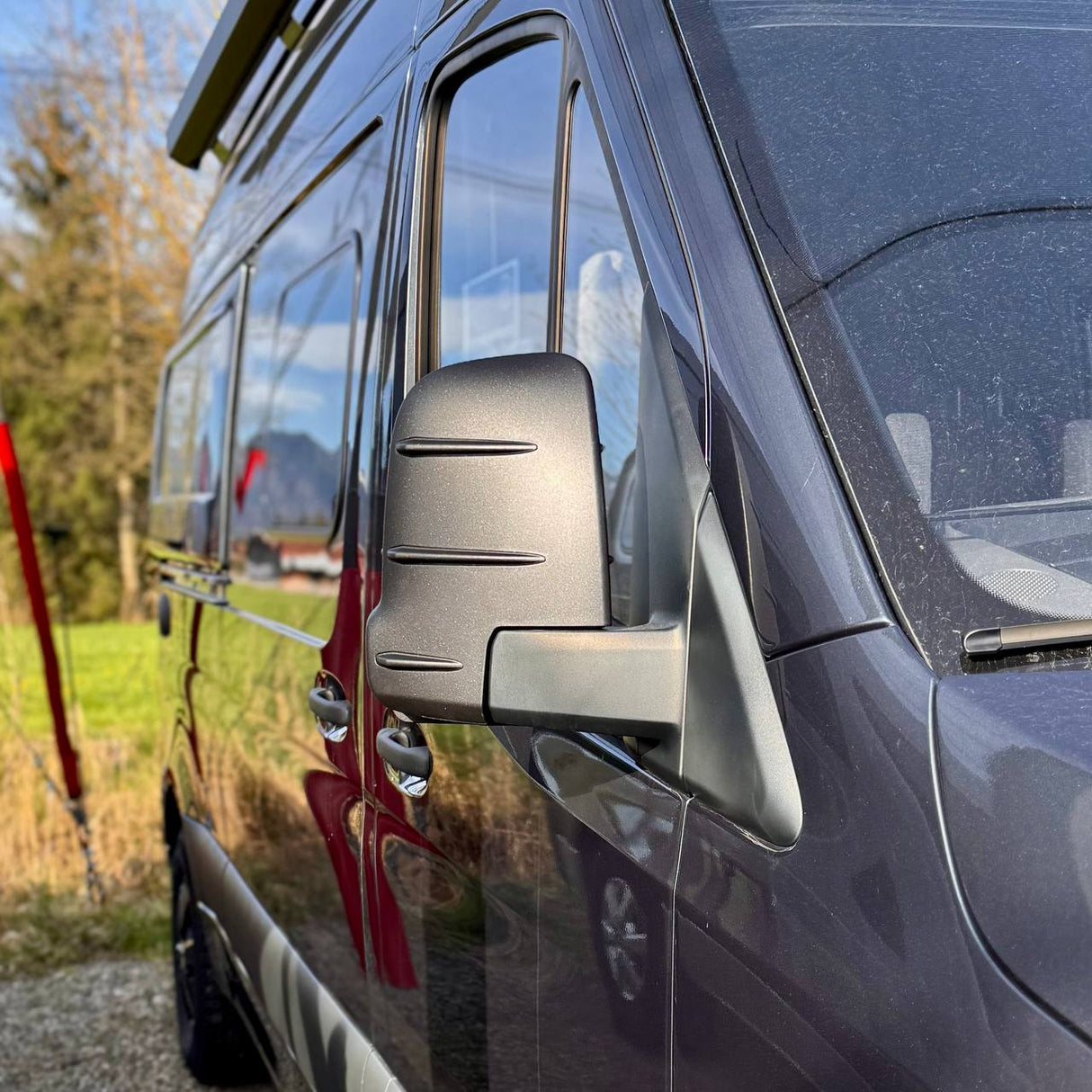 Per Mercedes Sprinter 907 Coperchi specchietti retrovisori esterni con indicatore di direzione - Hammerite (Set di 2) - Tappi di ricambio per modelli 907