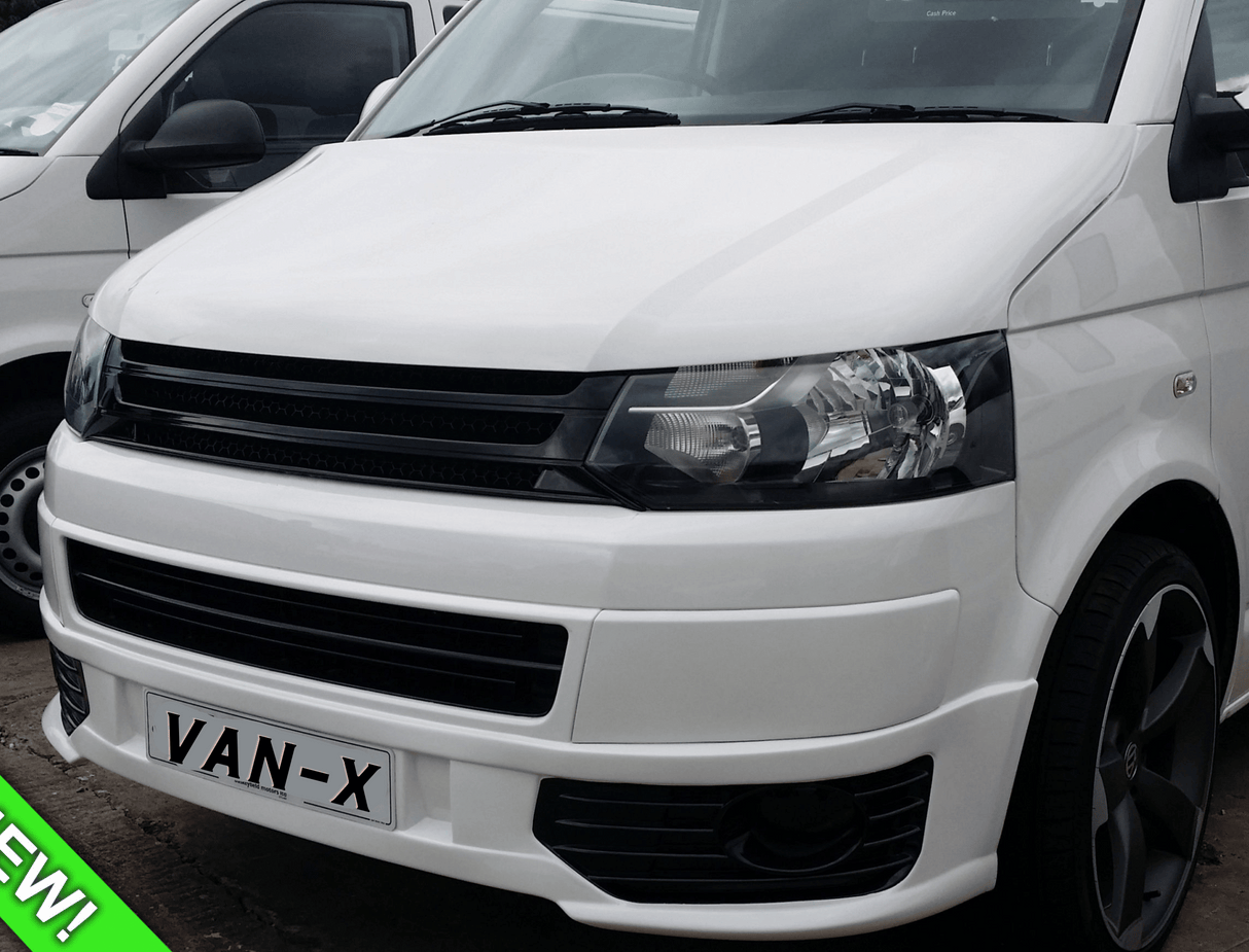 Para VW T5.1 Parrilla delantera sin emblema – Acabado en negro piano brillante | Van-X