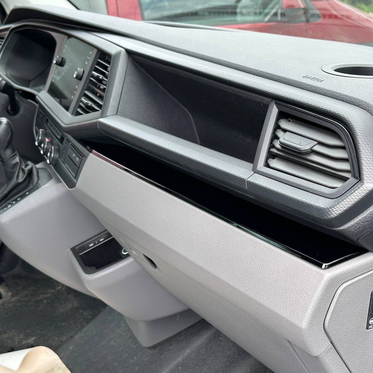 Für VW T6.1 Transporter Armaturenbrett Upgrade – 4-teiliges glänzendes unteres Armaturenbrett-Zierset