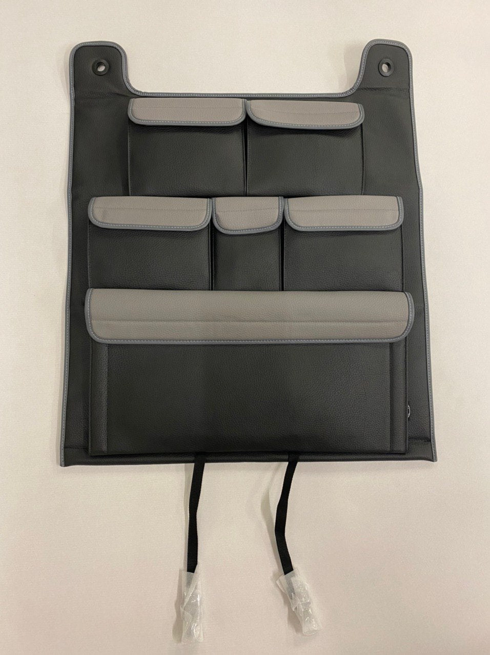 Für VW T5 / T5.1 / T6 Doppelsitz Organizer (Schwarz Mit Grauen Taschen)