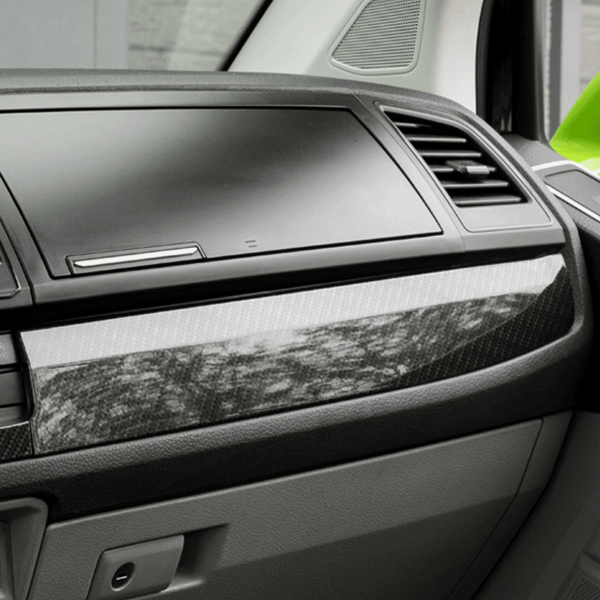 Guarniciones de Estilo de la Parte Inferior del Salpicadero VW Transporter T6 LHD Efecto Carbono