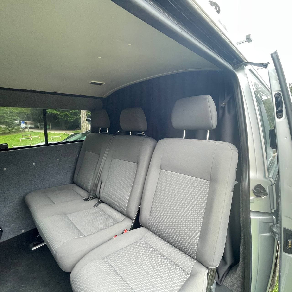 Para cortina divisoria de cabina de asiento trasero para VW T6, T6.1 Transporter