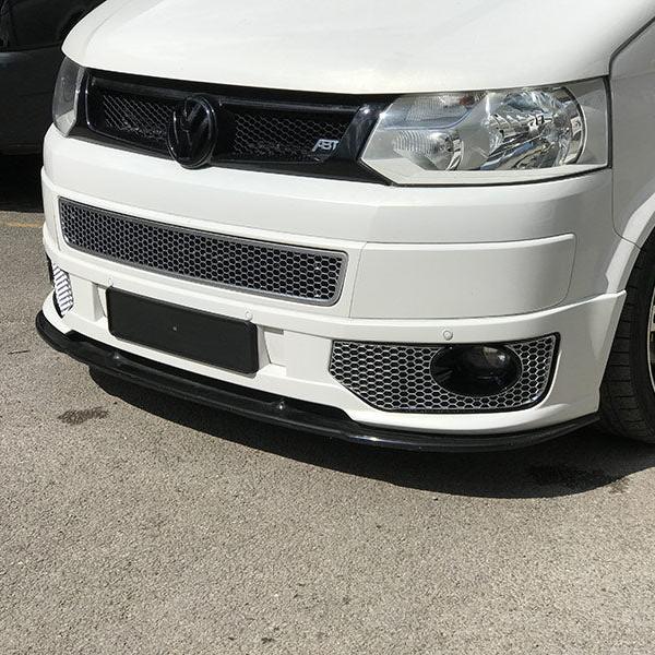 For VW T5 .1 Honeycomb Sport-Line Front Spoiler Foglight Trims (Matte Chrome)