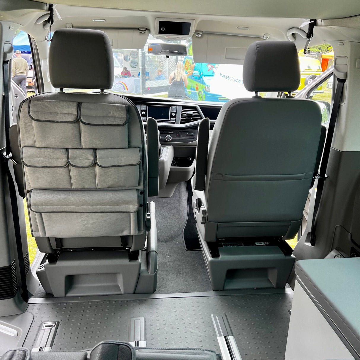 Per VW California Ocean, Coast, Beach Campervan singolo/capitano organizer per sedile posteriore in similpelle