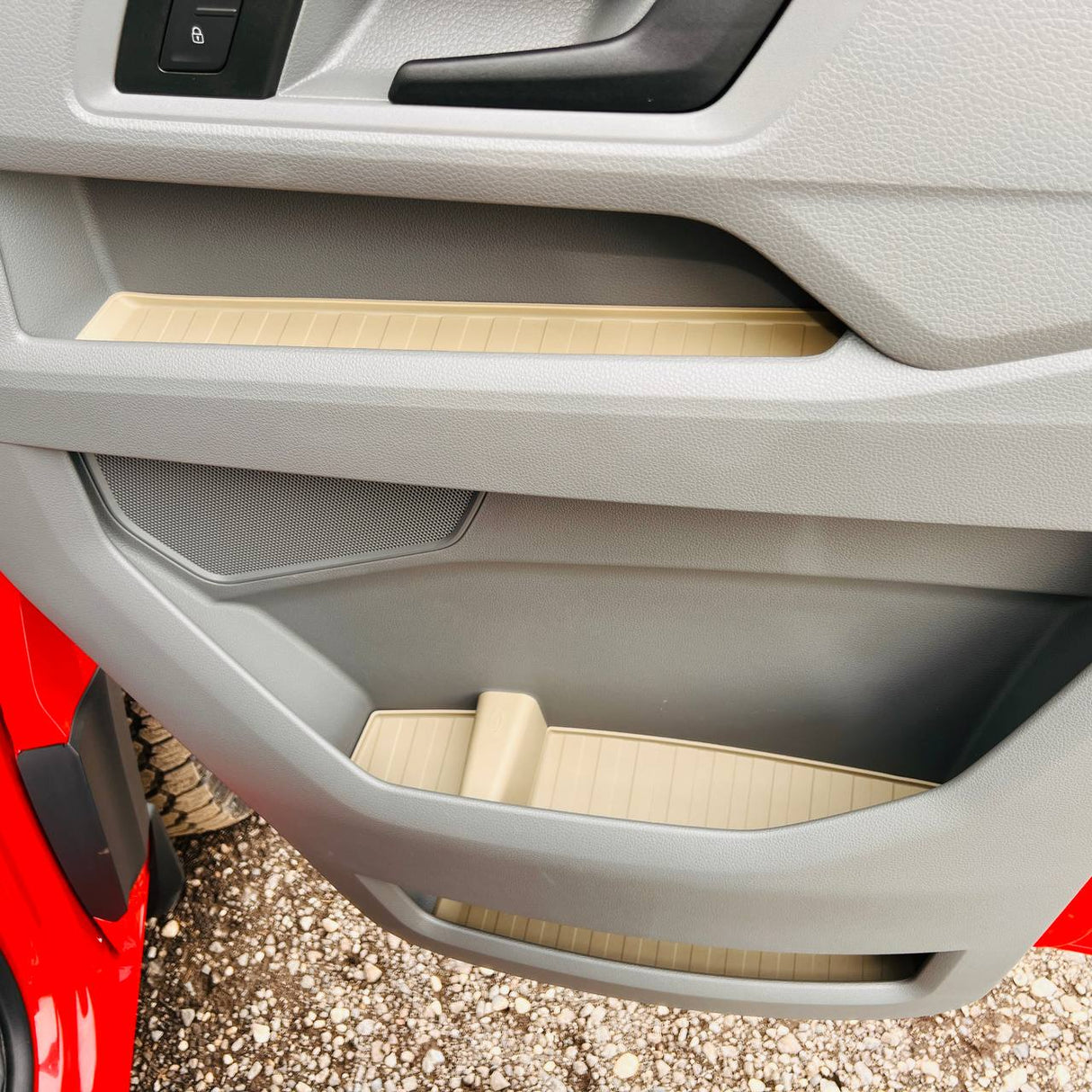 VW Crafter Nouvelle Forme Doublure de Porte En Caoutchouc Poches Inserts Gris