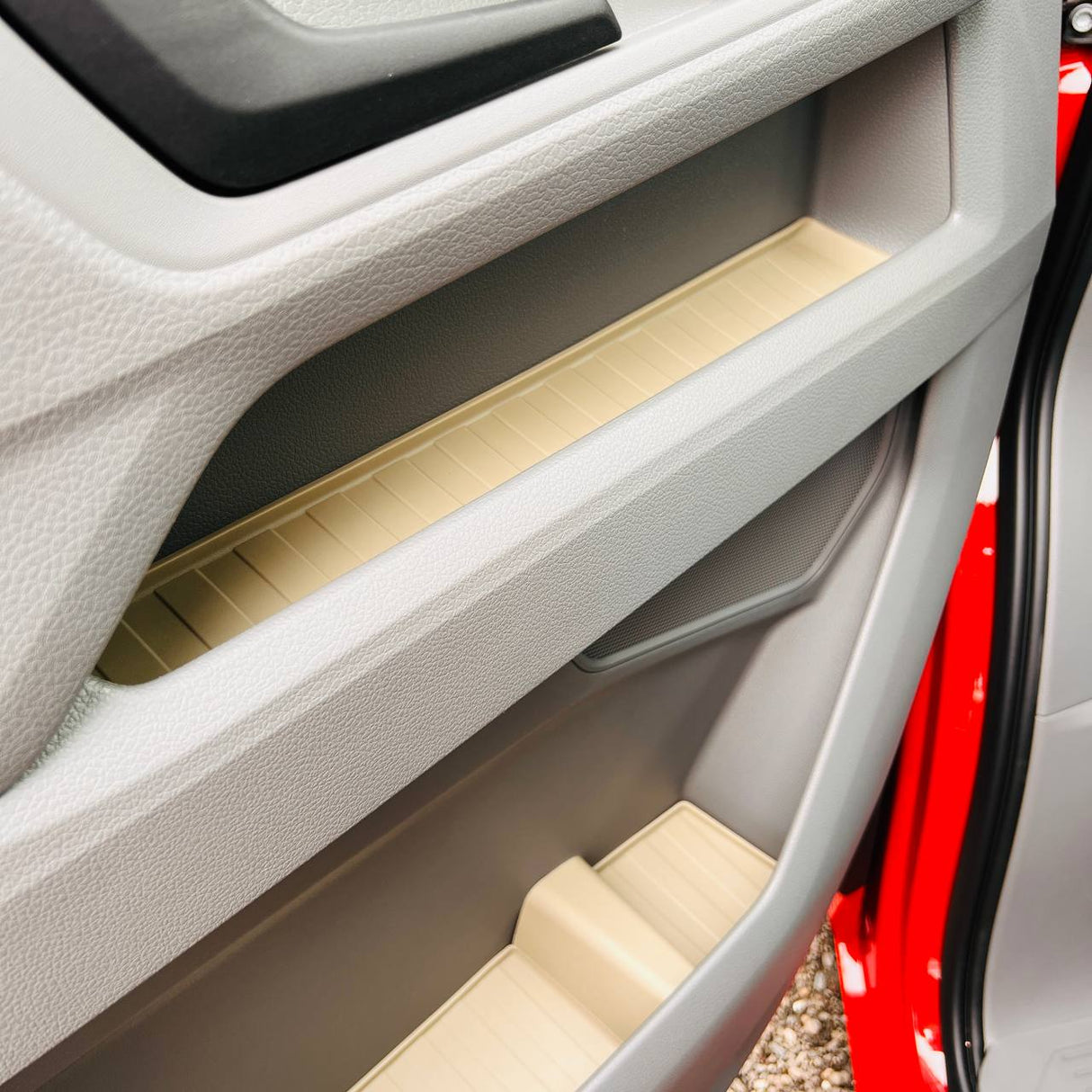 VW Crafter Nouvelle Forme Doublure de Porte En Caoutchouc Poches Inserts Gris
