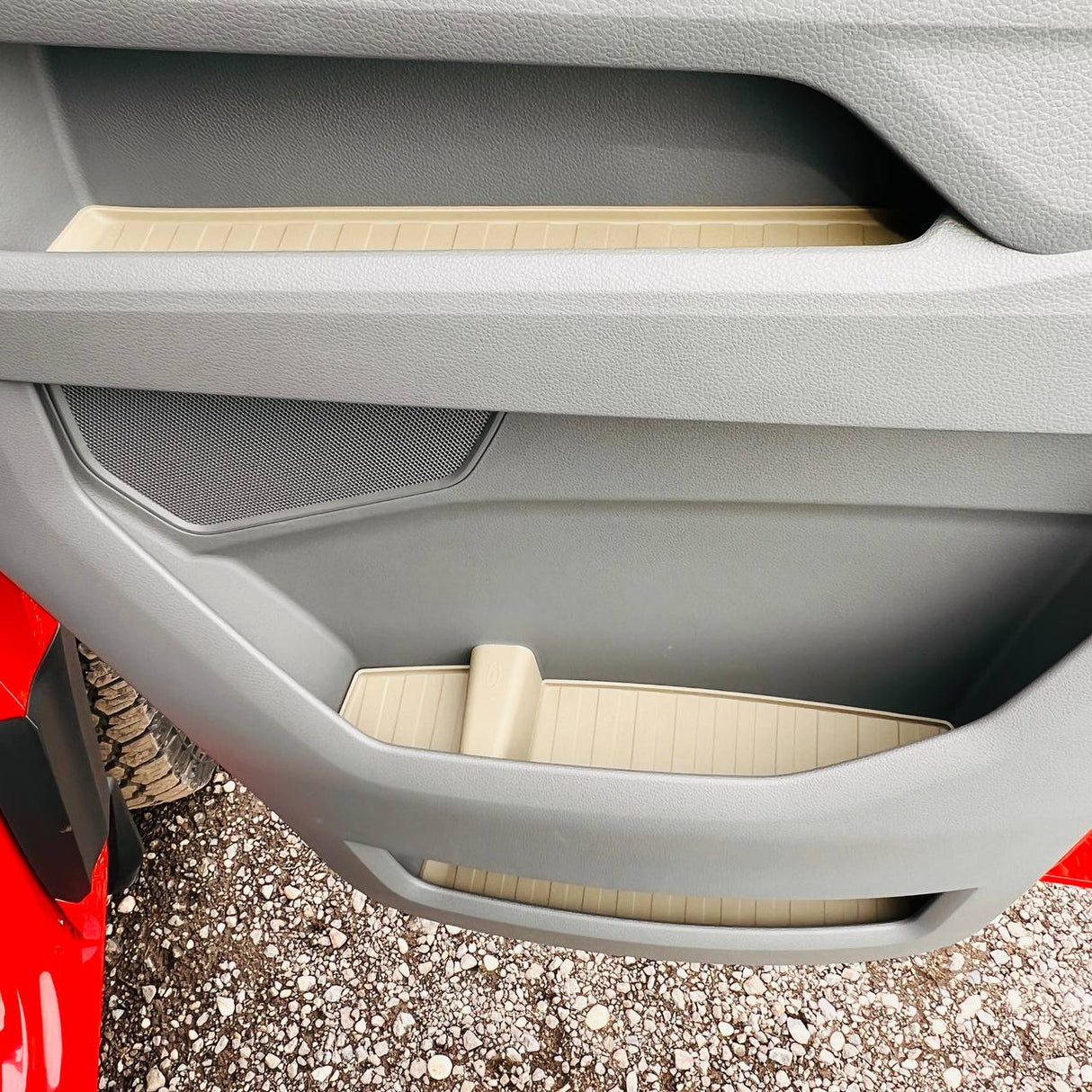 VW Crafter Nouvelle Forme Doublure de Porte En Caoutchouc Poches Inserts Gris