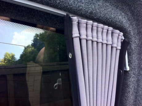 For VW Caddy Premium 2 x Rear Quarter Window Curtains Van-X