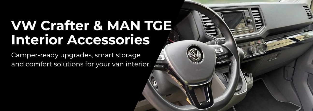VW Crafter interior accessories with camper curtain system