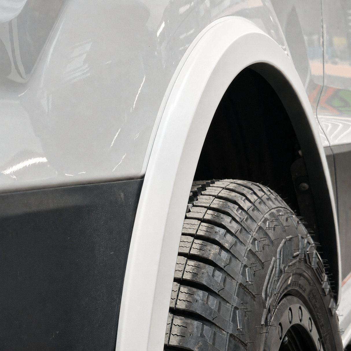 Voor VW New Crafter / MAN TGE wielkastbeschermers 4 stuks – Wit - Heavy Duty Flexibel OEM+ No Cut Kit
