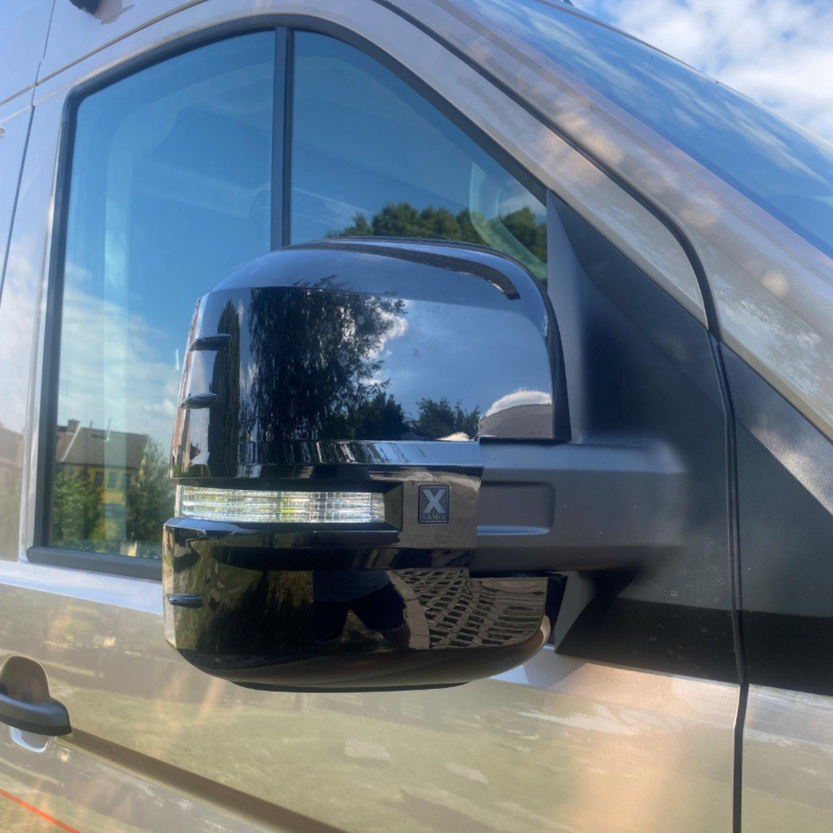 Pour VW Crafter Nouvelle Forme Housses de Rétroviseurs - Ensemble de 2 - Noir Brillant | Van-X