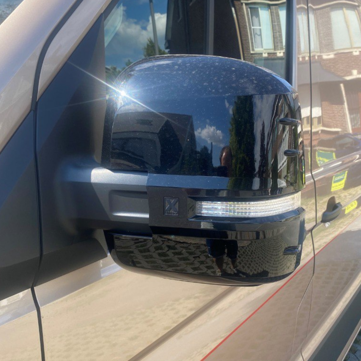 Pour VW Crafter Nouvelle Forme Housses de Rétroviseurs - Ensemble de 2 - Noir Brillant | Van-X