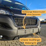 Per Peugeot Boxer Front Lip Grille Bumper Bundle 2 pezzi - Nero Matto | Van-X