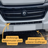Voor Opel Movano Voorste Honingraat Bumper Grille Bundel 2 stuks - Glanzend Zwart | Van-X