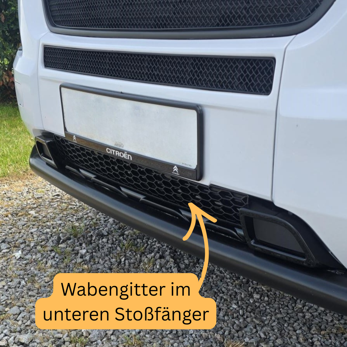 Fiat Ducato unterer Stoßstangen-Waben-Kühlergrill - Glänzend Schwarz