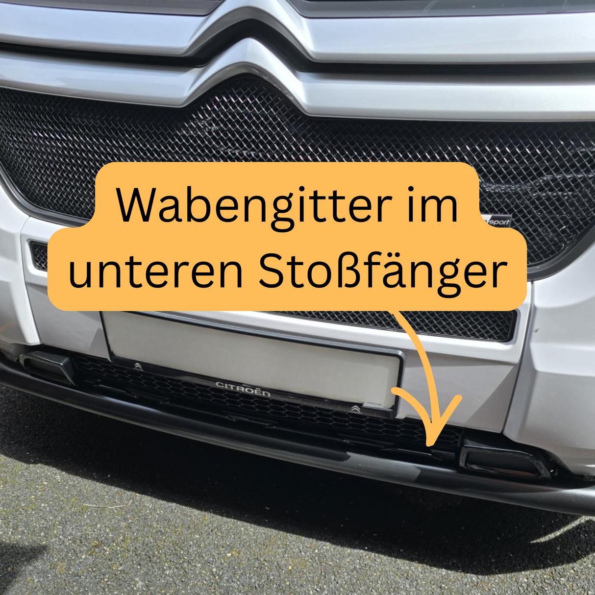 Citroen Jumper Onderbumper Honingraat Grille - Glanzend Zwart