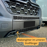 Opel Movano unterer Stoßstangen-Waben-Kühlergrill - Matt Schwarz