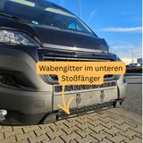 Opel Movano unterer Stoßstangen-Waben-Kühlergrill - Matt Schwarz