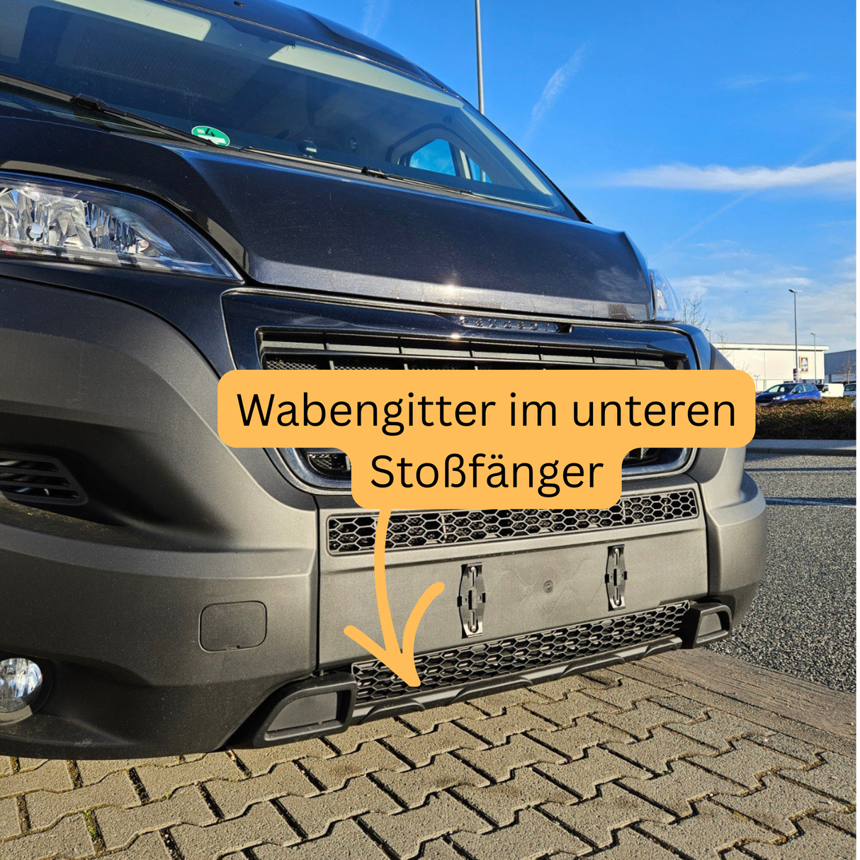 Griglia a nido d'ape paraurti inferiore Peugeot Boxer - Nero opaco