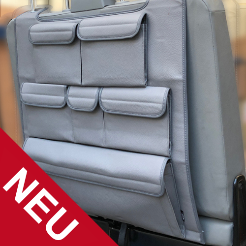 Organizador de asiento trasero de cuero sintético para asiento doble de VW T6, T6.1 Transporter