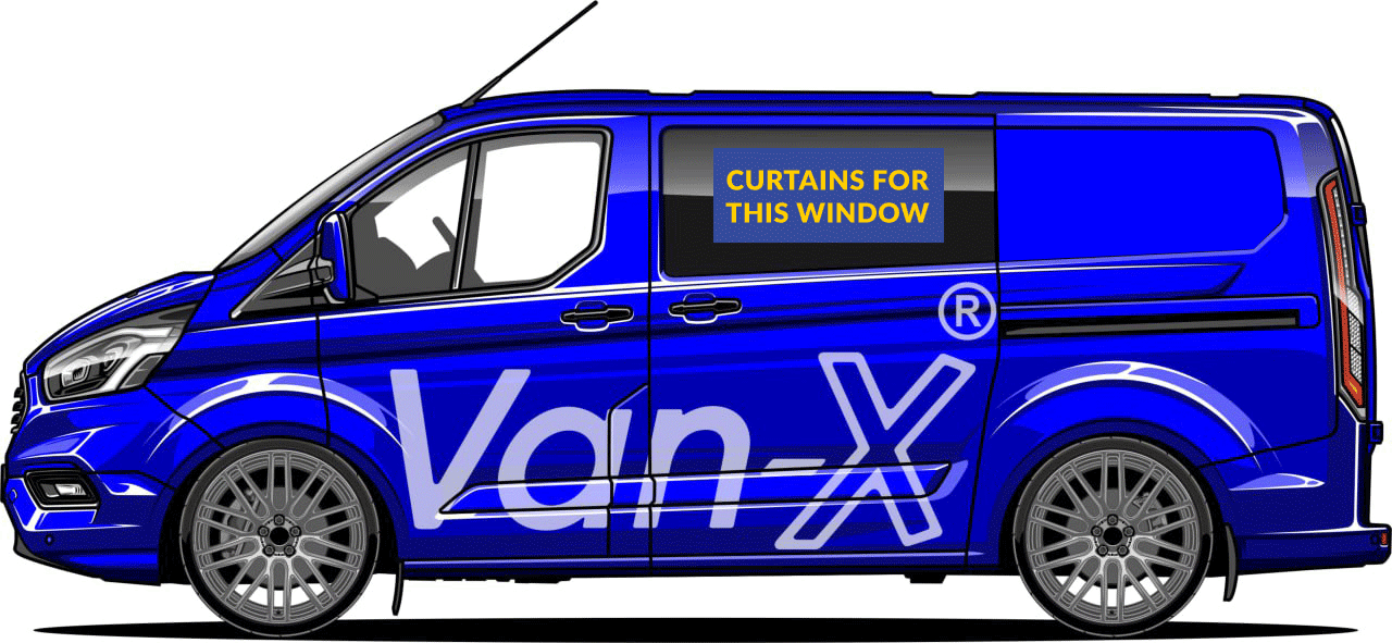 For Ford Transit Custom Premium Window Curtains - Black/Black - CREATE YOUR OWN BUNDLE! Van-X