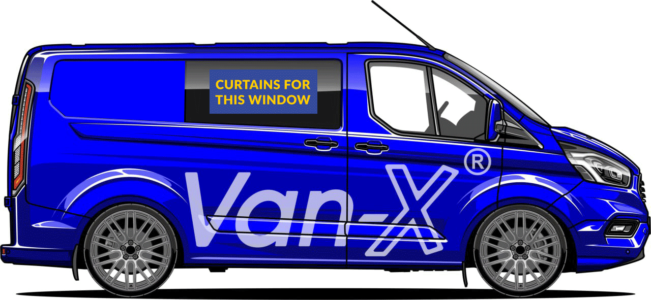 For Ford Transit Custom Premium Window Curtains - Black/Black - CREATE YOUR OWN BUNDLE! Van-X