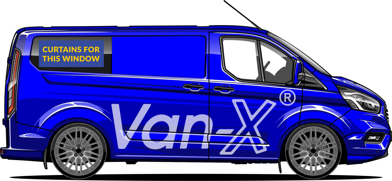 Voor Ford Transit Custom Premium raamgordijnen - Zwart/Zwart - MAAK JE EIGEN BUNDEL! Van-X