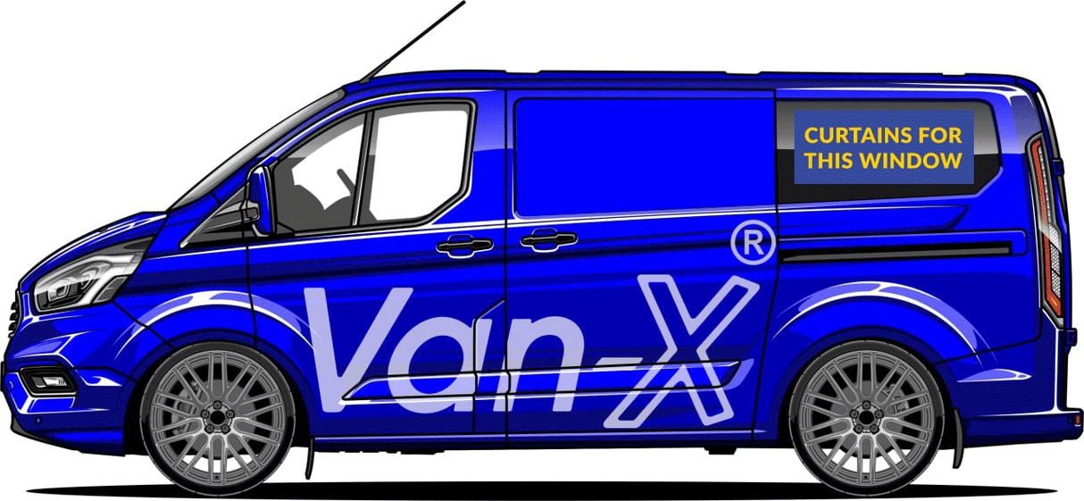 Voor Ford Transit Custom Premium raamgordijnen - Zwart/Zwart - MAAK JE EIGEN BUNDEL! Van-X