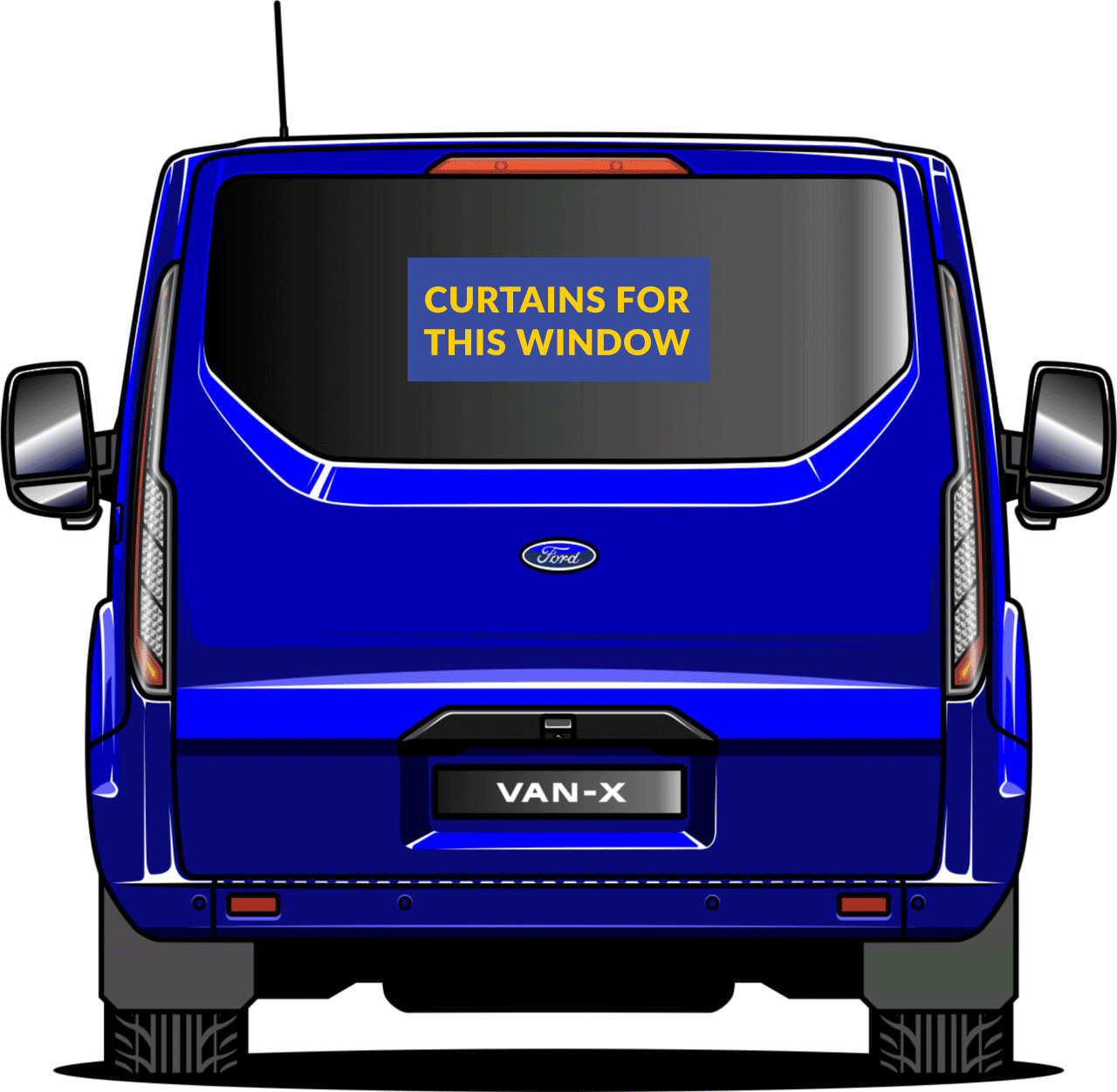 Für Premium-Fenstervorhänge Ford Transit Custom - Schwarz/Grau - ERSTELLEN SIE IHR EIGENES BUNDLE! Van-X